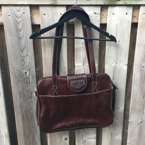 Mouflon brown vegan leather satchel briefcase - Picture 2 of 10